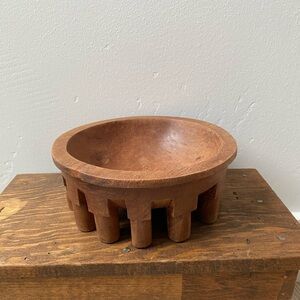 vintage hand carved wood kava bowl 12 legs original